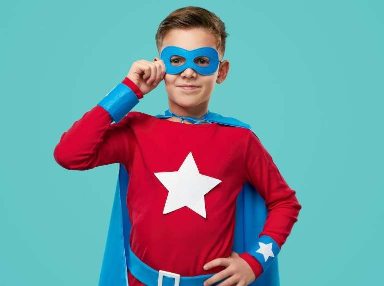 A child wearing a superhero costume